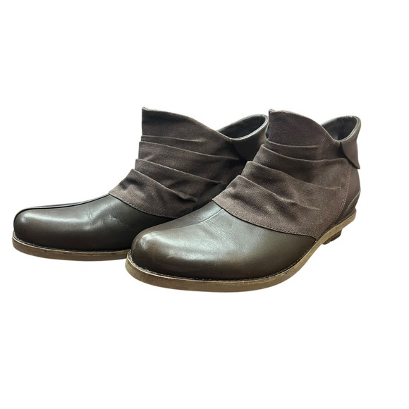 MERRELL WOMENS ADALINE Brown BLUFF BRACKEN ANKLE‎ BOOT SIZE 9.5 Canvas Leather - Picture 5 of 9